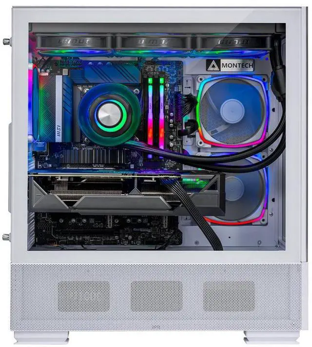 Alt view image 7 of 6 - Skytech Azure Gaming PC Desktop, Ryzen 7 7700X 4.5 GHz (5.4GHz Turbo), NVIDIA RTX 5070 12GB GDDR7, 1TB Gen4 NVMe SSD, 32GB DDR5 RAM RGB, 750W GOLD PSU, 360mm ARGB AIO , Wi-Fi, Win 11