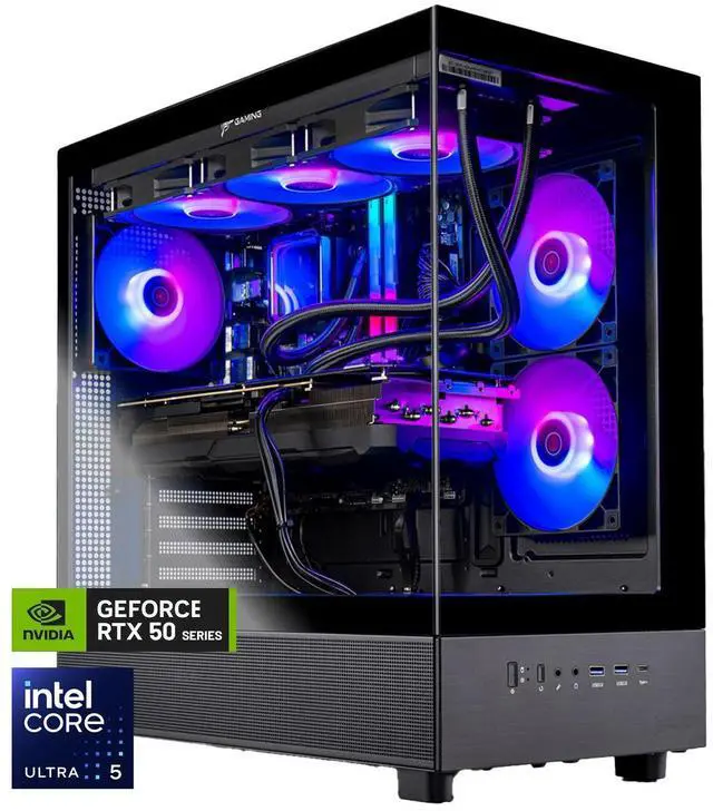 Main image of Skytech Azure Gaming PC Desktop, Ultra 5 245K 4.2 GHz (5.2 GHz Turbo), NVIDIA RTX 5060 Ti 16GB GDDR7, 1TB Gen4 NVMe SSD, 32GB DDR5 RAM RGB, 850W GOLD ATX 3 PSU, 360mm ARGB AIO , Wi-Fi, Win 11
