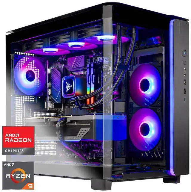 Main image of Skytech King 95 Gaming PC Desktop, Ryzen 9 9900X3D 4.4 GHz (5.5GHz Turbo), AMD RX 9070 XT 16GB, 1TB Gen4 NVMe SSD, 32GB DDR5 RAM 6000 RGB, 850W GOLD PSU, 360mm ARGB AIO , Wi-Fi, Win 11