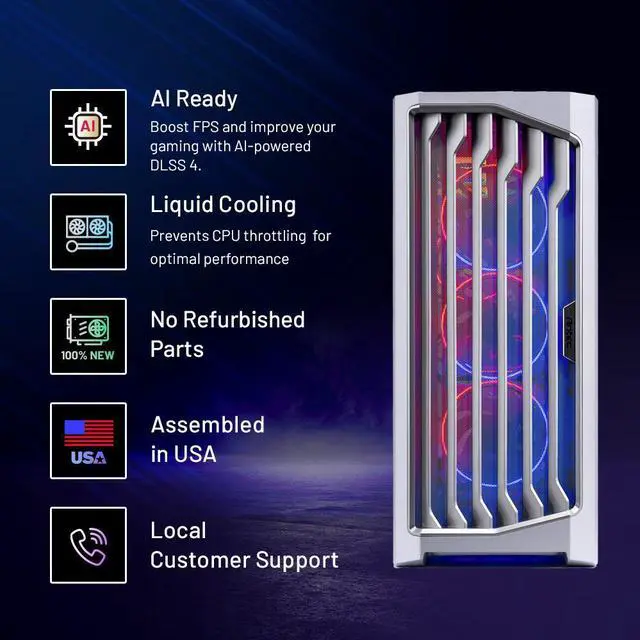 Alt view image 2 of 7 - Skytech Legacy Gaming PC Desktop, Ryzen 7 7800X3D 4.2 GHz (5GHz Turbo), X670 MB,NVIDIA RTX 5070 Ti 16GB GDDR7, 2TB Gen4 NVMe SSD, 32GB DDR5 RAM 6000, 850W GOLD ATX 3, 360mm ARGB AIO , Wi-Fi, Win 11