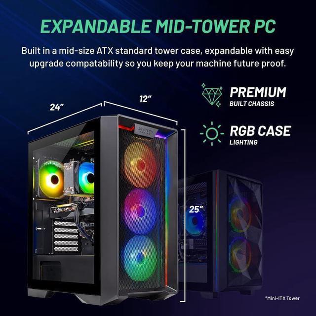 Alt view image 3 of 7 - Skytech Nebula Gaming PC Desktop, Ryzen 7 5700 3.7 GHz (4.6GHz Turbo), NVIDIA RTX 5060 8GB, 1TB NVMe SSD, 16GB DDR4 RAM 3200, 650W GOLD PSU, Wi-Fi, Win 11