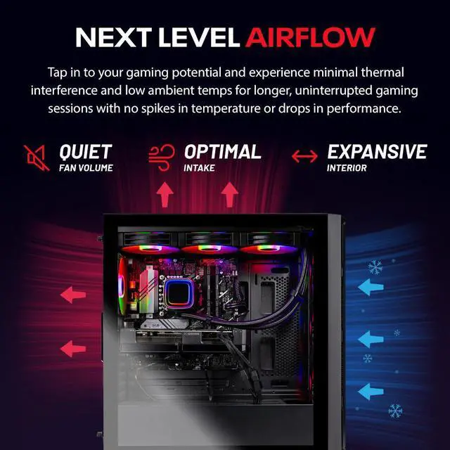 Alt view image 3 of 7 - Skytech Rampage Gaming PC Desktop, Ryzen 7 9700X 3.8 GHz (5.5GHz Turbo), NVIDIA RTX 5060 8GB, 1TB NVMe SSD, 32GB DDR5 RAM 6000 RGB, 850W GOLD ATX 3 PSU, 360mm ARGB AIO , Wi-Fi, Win 11