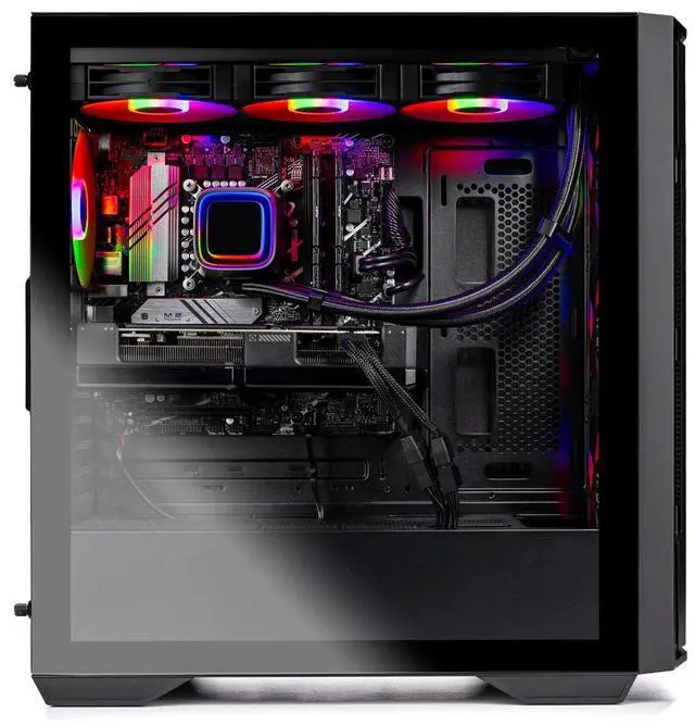 Alt view image 2 of 7 - Skytech Rampage Gaming PC Desktop, Ryzen 7 9700X 3.8 GHz (5.5GHz Turbo), NVIDIA RTX 5060 8GB, 1TB NVMe SSD, 32GB DDR5 RAM 6000 RGB, 850W GOLD ATX 3 PSU, 360mm ARGB AIO , Wi-Fi, Win 11