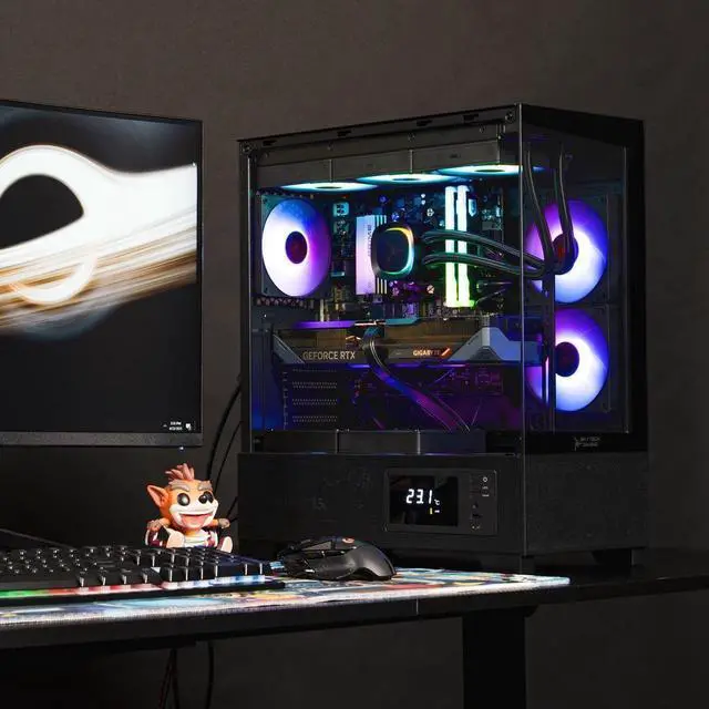 Alt view image 8 of 7 - Skytech Azure Gaming PC Desktop, Ryzen 7 9800X3D 4.7 GHz (5.2 GHz Turbo), AMD RX 9070 XT 16GB, 2TB Gen4 NVMe SSD, 32GB DDR5 RAM 5200 RGB, 850W GOLD ATX 3 PSU, 360mm ARGB AIO , Wi-Fi, Win 11