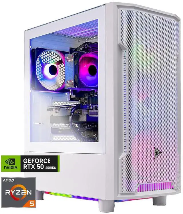 Main image of Skytech Archangel Gaming PC Desktop, Ryzen 5 9600X 3.9 Ghz (5.4GHz Turbo), NVIDIA RTX 5060 8GB, 1TB NVMe SSD, 32GB DDR5 RAM 6000 RGB, 650W GOLD PSU, Wi-Fi, Win 11