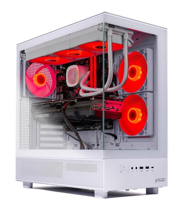 Alt view image 4 of 7 - Skytech Azure 3 Gaming PC Desktop, Ryzen 7 9800X3D 4.7 GHz (5.2 GHz Turbo), NVIDIA RTX 5070 12GB, 2TB Gen4 NVMe SSD, 32GB DDR5 6000 RGB, 850W GOLD PSU, 360mm ARGB AIO , Wi-Fi, Win 11,Montech XR