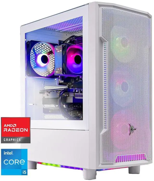 Main image of Skytech Archangel Gaming PC Desktop, Intel i5 13400F 2.5 GHz (4.6GHz Turbo), AMD RX 9060 XT 8GB, 1TB Gen4 NVMe SSD, 32GB DDR5 RAM 5200 RGB, 650W GOLD PSU, Wi-Fi, Win 11