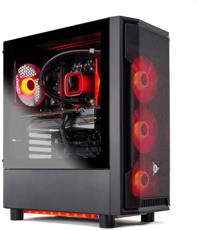 Alt view image 2 of 7 - Skytech Shadow Gaming PC Desktop, Ryzen 5 7600X 4.7 GHz (5.3GHz Turbo), AMD RX 7600 8GB , 1TB NVMe SSD, 32GB DDR5 RAM 6000 RGB, 650W GOLD PSU, 240mm ARGB AIO, Wi-Fi, Win 11