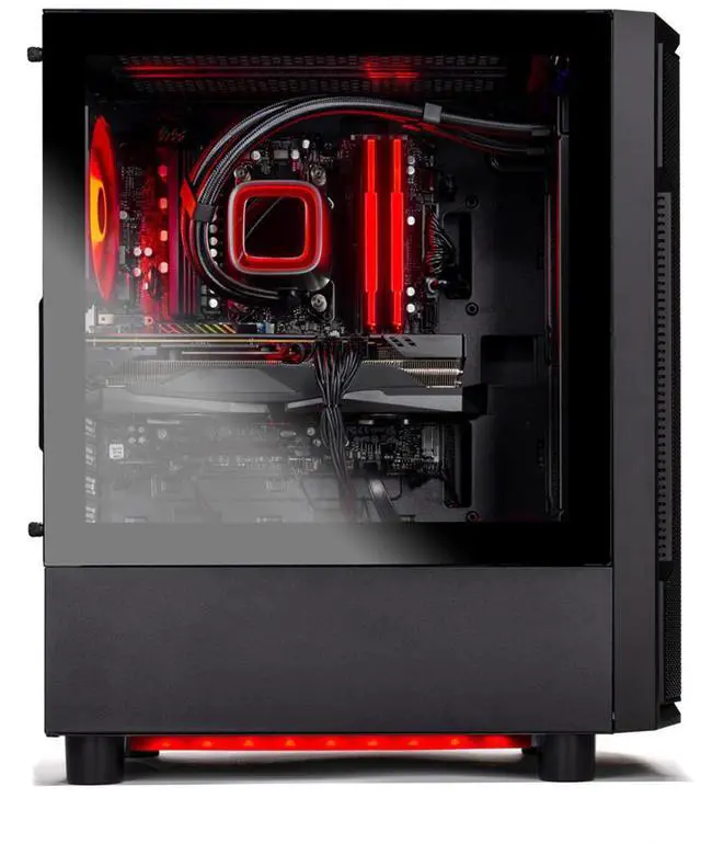 Alt view image 4 of 7 - Skytech Shadow Gaming PC Desktop, Ryzen 5 7600X 4.7 GHz (5.3GHz Turbo), AMD RX 7600 8GB , 1TB NVMe SSD, 32GB DDR5 RAM 6000 RGB, 650W GOLD PSU, 240mm ARGB AIO, Wi-Fi, Win 11
