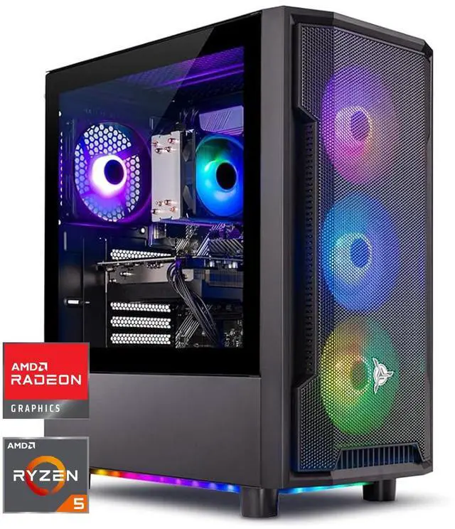 Main image of Skytech Shadow Gaming PC Desktop, Ryzen 5 9600X 3.9 Ghz (5.4GHz Turbo), AMD RX 7600 8GB , 1TB NVMe SSD, 16GB DDR5 RAM 5200, 650W GOLD PSU, Wi-Fi, Win 11
