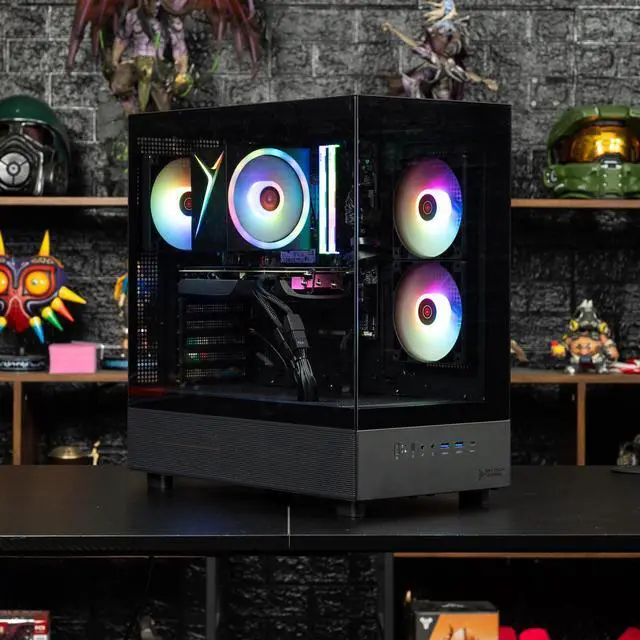Alt view image 7 of 7 - Skytech Azure 3 Gaming PC Desktop, Ryzen 7 7700 3.8 GHz (5.3GHz Turbo), AMD RX 9060 XT 8GB, 1TB Gen4 NVMe SSD, 16GB DDR5 RAM 6000, 650W GOLD PSU, Wi-Fi, Win 11