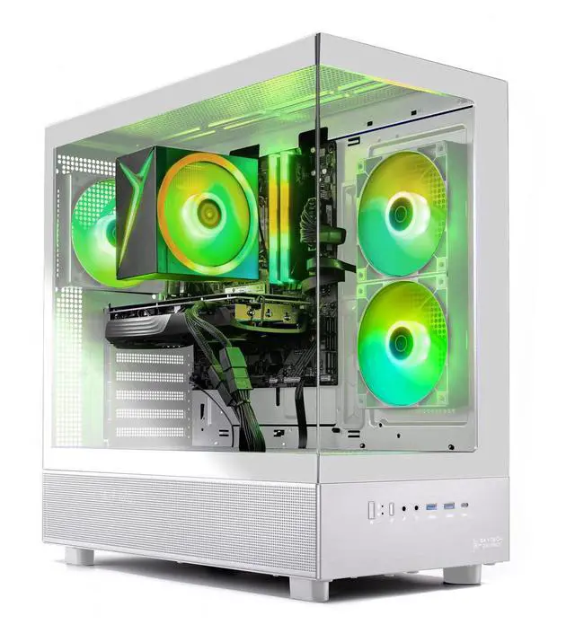 Alt view image 3 of 7 - Skytech Azure 3 Gaming PC Desktop, Ryzen 5 9600X 3.9 Ghz (5.4GHz Turbo), AMD RX 9060 XT 8GB, 1TB Gen4 NVMe SSD, 32GB DDR5 RAM 5200 RGB, 650W GOLD PSU, Wi-Fi, Win 11,Montech XR