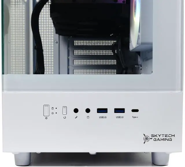 Alt view image 6 of 7 - Skytech Azure 3 Gaming PC Desktop, Ryzen 5 9600X 3.9 Ghz (5.4GHz Turbo), AMD RX 9060 XT 8GB, 1TB Gen4 NVMe SSD, 32GB DDR5 RAM 5200 RGB, 650W GOLD PSU, Wi-Fi, Win 11,Montech XR
