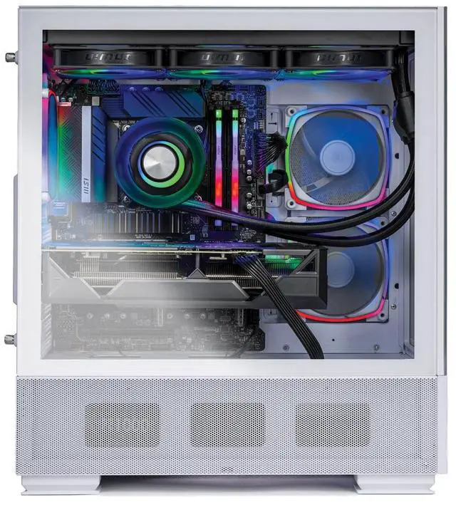 Alt view image 5 of 7 - Skytech Azure Gaming PC Desktop, Intel i7 14700F 2.1 GHz (5.3GHz Turbo), NVIDIA RTX 5070 Ti 16GB, 2TB Gen5 NVMe SSD, 64GB DDR5 RAM 5600 RGB, 850W GOLD ATX 3 PSU, 360mm ARGB AIO , Wi-Fi, Win 11