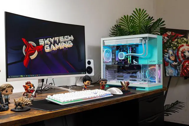 Alt view image 6 of 6 - Skytech Gaming Aqua Desktop PC, Ryzen 7 9800X3D 4.7 GHz (5.2 GHz Turbo), NVIDIA RTX 5070 Ti 16GB, 2TB Gen4 NVMe SSD, 32GB DDR5 RAM 6000 RGB, 850W GOLD ATX 3 PSU, 360mm ARGB AIO , Wi-Fi, Win 11