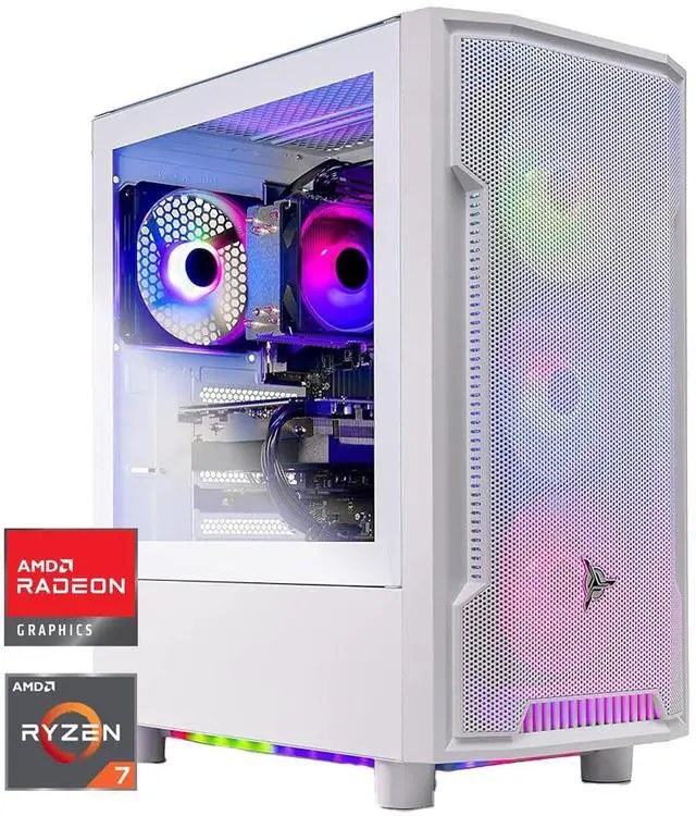 Main image of Skytech Archangel Gaming PC Desktop, Ryzen 7 7700 3.8 GHz (5.3GHz Turbo), AMD RX 9070 XT 16GB, 1TB NVMe SSD, 32GB DDR5 RAM 6000 RGB, 850W GOLD PSU, Wi-Fi, Win 11