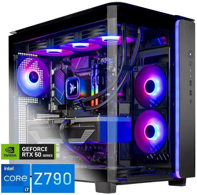 Main image of Skytech King 95 Gaming PC Desktop, Intel i7 14700K 3.4 GHz (5.5GHz Turbo),Z790 MB, NVIDIA RTX 5070 Ti 16GB, 1TB Gen4 NVMe SSD, 32GB DDR5 RAM RGB, 850W GOLD ATX 3 PSU, 360mm ARGB AIO , Wi-Fi, Win 11