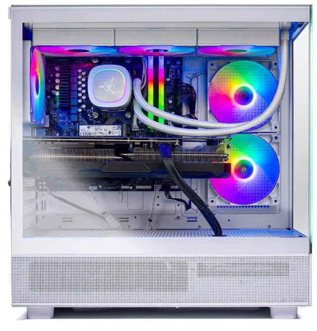 Alt view image 4 of 7 - Skytech Gaming Azure 3 Desktop PC, Ryzen 7 7800X3D 4.2 GHz (5GHz Turbo), AMD RX 9060 XT 16GB, 1TB Gen4 NVMe SSD, 32GB DDR5 RAM RGB, 850W GOLD ATX 3 PSU, 360mm ARGB AIO , Wi-Fi, Win 11