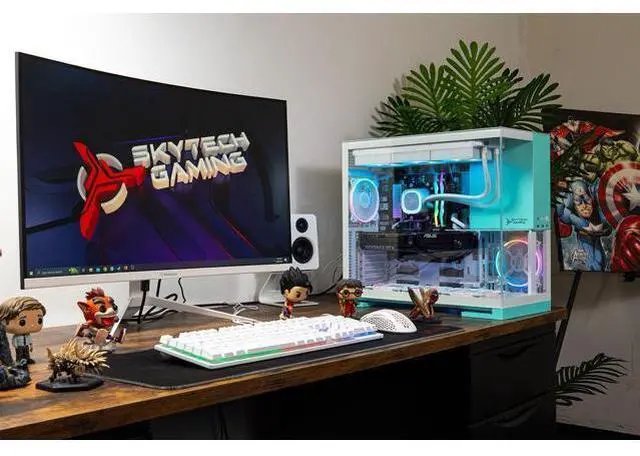 Alt view image 8 of 7 - Skytech Aqua Gaming PC Desktop, Ryzen 7 9700X 3.8 GHz (5.5GHz Turbo), NVIDIA RTX 5070 Ti 16GB, 1TB Gen4 NVMe SSD, 32GB DDR5 6000 RGB, 850W GOLD ATX 3, 360mm ARGB AIO , Wi-Fi, Win 11,GEOMETRICFUTURE M5