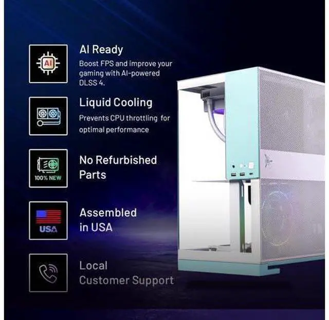 Alt view image 3 of 6 - Skytech Gaming Aqua Desktop PC, Ryzen 7 9800X3D 4.7 GHz (5.2 GHz Turbo), NVIDIA RTX 5070 Ti 16GB, 2TB Gen4 NVMe SSD, 32GB DDR5 RAM 6000 RGB, 850W GOLD ATX 3 PSU, 360mm ARGB AIO , Wi-Fi, Win 11