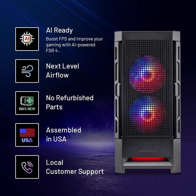 Alt view image 2 of 7 - Skytech Gaming Blaze4 Mini Desktop PC, Ryzen 7 7700 3.8 GHz (5.3GHz Turbo), AMD RX 9060 XT, 1TB NVMe SSD, 32GB DDR5 RAM RGB, 650W GOLD PSU, Wi-Fi, Win 11