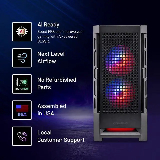 Alt view image 2 of 7 - Skytech Gaming Blaze4 Mini Desktop PC, Intel i5 13400F 2.5 GHz (4.6GHz), NVIDIA RTX 4060 Ti 16GB, 1TB NVMe SSD, 32GB DDR5 RAM 5600 RGB, 650W GOLD PSU, Wi-Fi, Win 11