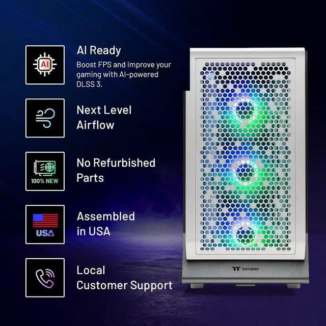 Alt view image 2 of 5 - Skytech Gaming Omega 2 Desktop PC, Intel i5 13400F 2.5 GHz (4.6GHz), NVIDIA RTX 4060 8GB, 1TB NVMe SSD, 16GB DDR4 RAM 3200, 650W GOLD PSU, Wi-Fi, Win 11