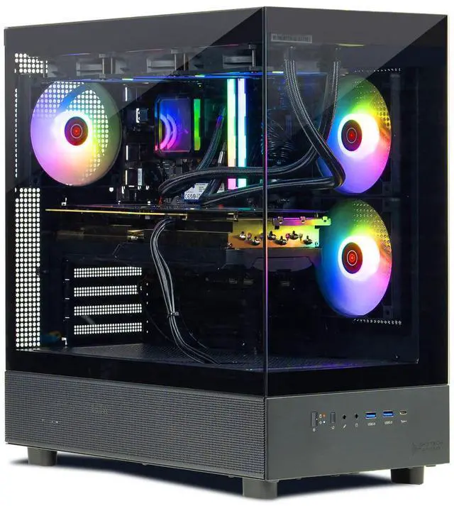 Alt view image 3 of 7 - Skytech Azure Gaming PC Desktop, Ryzen 7 9800X3D 4.7 GHz (5.2 GHz Turbo), NVIDIA RTX 5070 12GB, 2TB Gen4 NVMe SSD, 32GB DDR5 RAM 6000 RGB, 850W GOLD PSU, 360mm ARGB AIO , Wi-Fi, Win 11,Montech XR