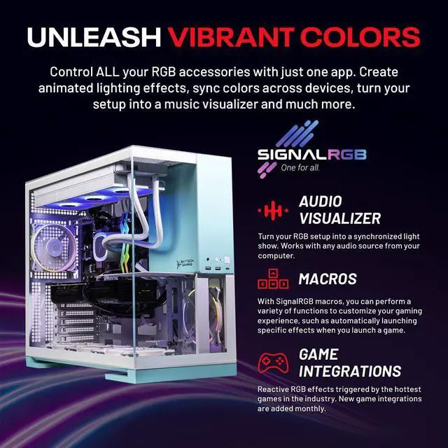 Alt view image 2 of 7 - Skytech Gaming Aqua Desktop PC, Ryzen 7 7700X 4.5 GHz (5.4GHz), NVIDIA RTX 5060, 1TB Gen4 NVMe SSD, 32GB DDR5 RAM 5600 RGB, 850W GOLD ATX 3 PSU, 360mm ARGB AIO , Wi-Fi, Win 11