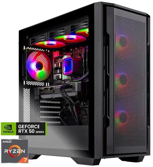 Main image of Skytech Gaming Rampage Desktop PC, Ryzen 7 7800X3D 4.2 GHz (5GHz), NVIDIA RTX 5070 12GB, 2TB Gen4 NVMe SSD, 32GB DDR5 RAM 6000 RGB, 850W GOLD ATX 3 PSU, 360mm ARGB AIO , Wi-Fi, Win 11