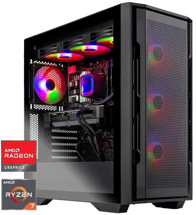 Main image of Skytech Gaming Rampage Desktop PC, Ryzen 7 7800X3D 4.2 GHz (5GHz), AMD RX 9070XT 16GB, 2TB Gen4 NVMe SSD, 32GB DDR5 RAM 6000 RGB, 850W GOLD ATX 3 PSU, 360mm ARGB AIO , Wi-Fi, Win 11