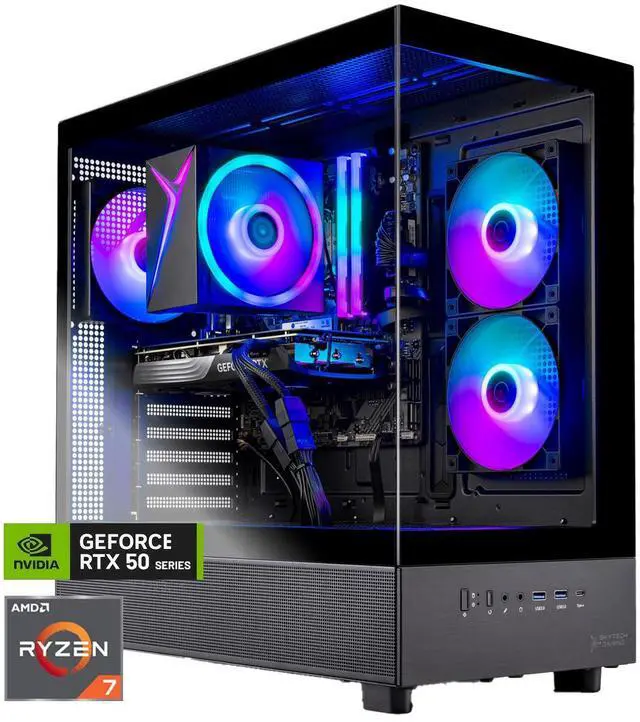 Skytech Gaming Azure 3 Desktop PC, Ryzen 7 7700 3.8 GHz (5.3GHz
