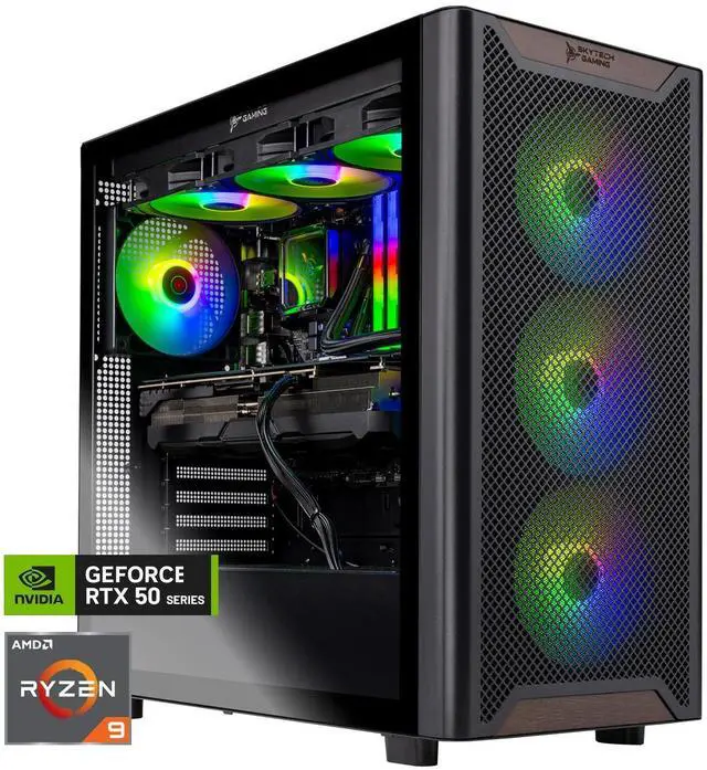 Main image of Skytech Gaming Chronos 3 Desktop PC, Ryzen 9 9900X 4.4 GHz (5.6GHz), NVIDIA RTX 5070 Ti 16GB, 4TB Gen4 NVMe SSD, 64GB DDR5 RAM 5200 RGB, 850W GOLD ATX 3 PSU, 360mm ARGB AIO , Wi-Fi, Win 11