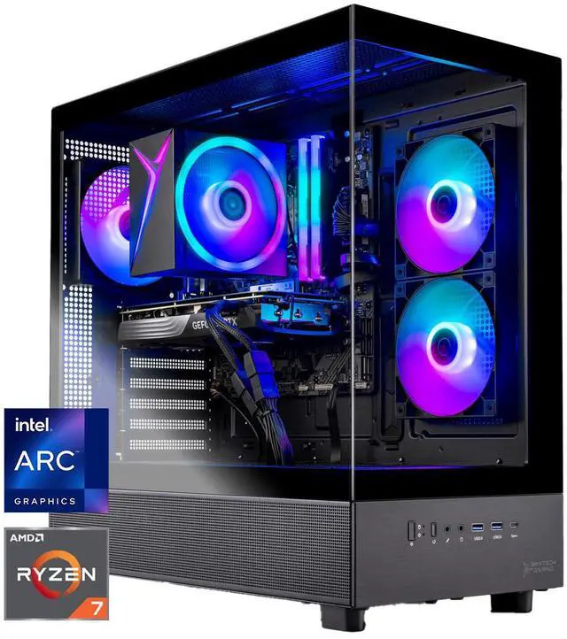 Main image of Skytech Gaming Azure 3 Gaming PC, AMD Ryzen 7 5700 3.7GHz, INTEL ARC B580 12GB, 1TB NVMe SSD, 32GB DDR4 RAM 3200, 650W GOLD PSU, Wi-Fi, Win 11, Desktop