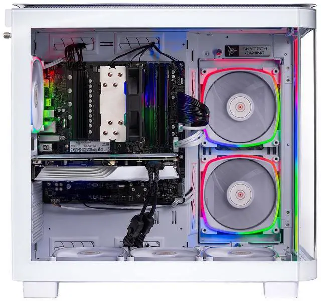 Alt view image 4 of 6 - Skytech King Gaming PC, AMD Ryzen 7 7700 3.8GHz, NVIDIA RTX 4070 Super 12GB, 1TB NVMe SSD, 16GB DDR5 RAM 6000, 750W GOLD PSU, Wi-Fi, Win 11,Montech King 95
