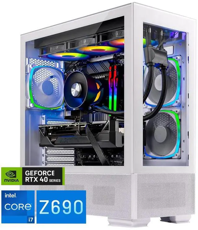 Main image of Skytech Gaming Azure Gaming PC, Intel i7 13700F 2.1GHz, NVIDIA RTX 4070 Ti 12GB, Z690 Board, 1TB NVMe SSD, 32GB DDR5 RAM 5200, 850W GOLD PSU, 360 ARGB AIO , Wi-Fi, Win 11, Desktop