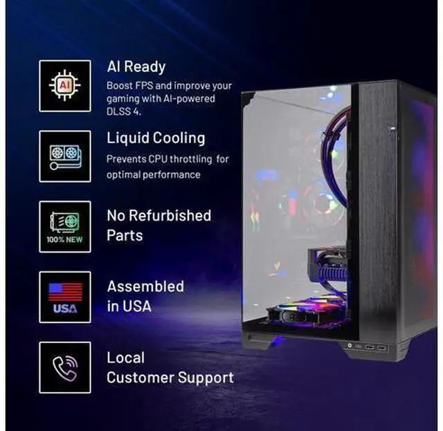 Alt view image 2 of 6 - Skytech O11 Vision Gaming PC Desktop, AMD Ryzen 9 9900X3D 4.4GHz, NVIDIA RTX 5080 16GB, X870 Board, 4TB Gen4 NVMe SSD, 64GB DDR5 RAM, 1000W GOLD ATX 3, 360 ARGB AIO , Wi-Fi, Win 11, Lian-Li O11 Vision
