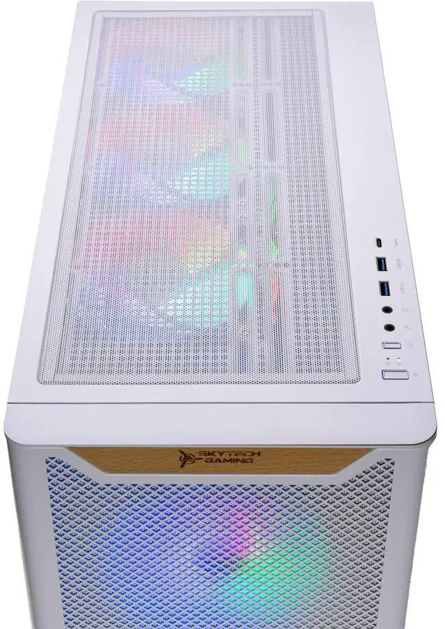 Alt view image 5 of 5 - Skytech Chronos 3 Gaming PC, AMD Ryzen 9 9900X 4.4GHz, NVIDIA RTX 5070 Ti 16GB, X670 MotherBoard, 4TB Gen4 NVMe SSD, 64GB DDR5 RAM, 850W GOLD ATX 3 PSU, 360 ARGB AIO , Wi-Fi, Win 11, Montech XR Wood