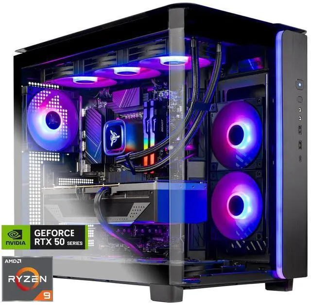 Main image of Skytech Gaming King 95 Gaming PC, AMD Ryzen 9 9900X 4.4GHz, NVIDIA RTX 5070 Ti 16GB, 2TB Gen4 NVMe SSD, 32GB DDR5 RAM 6000, 850W GOLD ATX 3 PSU, 360 ARGB AIO , Wi-Fi, Win 11, Desktop
