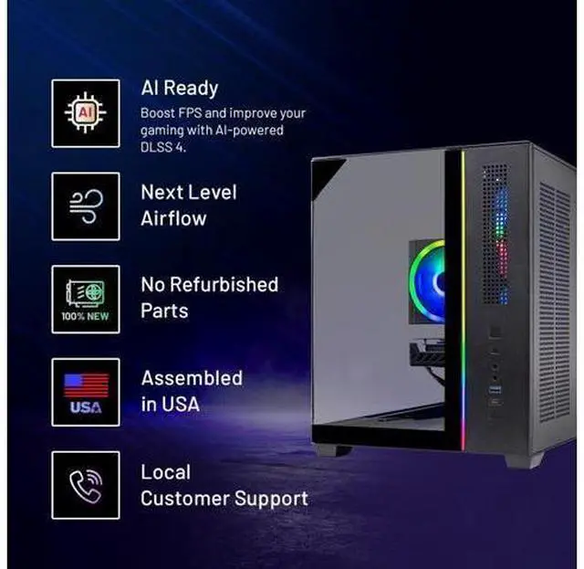 Alt view image 2 of 5 - Skytech Gaming Crystal Desktop PC, Intel i5 14400F 2.5 GHz (4.7GHz Turbo), NVIDIA RTX 5060, 1TB NVMe SSD, 32GB DDR5 RAM 6000, 650W GOLD PSU, Wi-Fi, Win 11