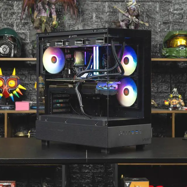 Alt view image 6 of 7 - Skytech Gaming Azure 3 Gaming PC, AMD Ryzen 7 7800X3D 4.2GHz, AMD RX 9070 16GB, 2TB Gen4 NVMe SSD, 32GB DDR5 RAM 6000, 850W GOLD ATX 3 PSU, 360 ARGB AIO , Wi-Fi, Win 11, Desktop