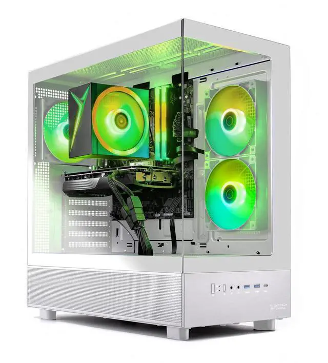 Alt view image 3 of 7 - Skytech Gaming Azure 3 Desktop PC, Ryzen 7 7700 3.8 GHz (5.3GHz), NVIDIA RTX 5060, 1TB Gen4 NVMe SSD, 32GB DDR5 RAM 6000 RGB, 650W GOLD PSU, Wi-Fi, Win 11