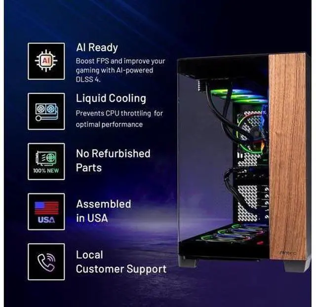 Alt view image 2 of 6 - Skytech Gaming Prism 4 Gaming PC, AMD Ryzen 9 9900X3D 4.4GHz, NVIDIA RTX 5070 Ti 16GB, X870 Board, 2TB Gen4 NVMe SSD, 32GB DDR5 RAM 6000, 850W GOLD ATX 3 PSU, 360 ARGB AIO , Wi-Fi, Win 11, Desktop