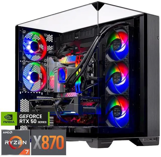 Main image of Skytech Gaming O11 Vision Gaming PC, AMD Ryzen 7 9800X3D 4.7GHz, NVIDIA RTX 5090 32GB, X870 Board, 2TB Gen4 NVMe SSD, 32GB DDR5 RAM 6000, 1000W GOLD ATX 3 PSU, 360 ARGB AIO , Wi-Fi, Win 11, Desktop