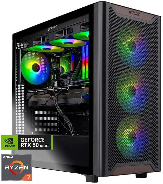 Main image of Skytech Gaming Chronos 3 Gaming PC, AMD Ryzen 7 7700X 4.5GHz, NVIDIA RTX 5070 12GB, 2TB Gen4 NVMe SSD, 32GB DDR5 RAM 6000, 650W GOLD PSU, 360 ARGB AIO, Wi-Fi, Win 11, Desktop