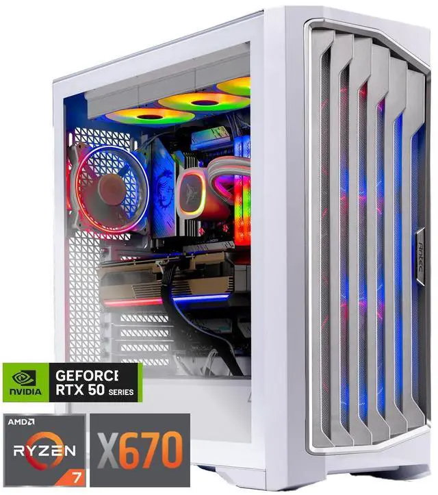 Main image of Skytech Gaming Legacy 4 Gaming PC, AMD Ryzen 7 9800X3D 4.7GHz, NVIDIA RTX 5070 Ti 16GB, X670 Board, 2TB Gen4 NVMe SSD, 850W GOLD ATX 3 PSU, 360 ARGB AIO, Wi-Fi, Win 11, Desktop