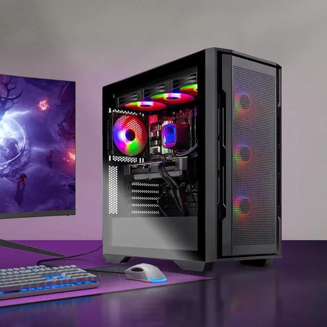 Alt view image 7 of 7 - Skytech Gaming Rampage Gaming PC, Intel i7 14700F 2.1GHz, NVIDIA RTX 5060 Ti 16GB, 2TB Gen4 NVMe SSD, 32GB DDR4 RAM 3200, 850W GOLD ATX 3 PSU, 360 ARGB AIO, Wi-Fi, Win 11, Desktop