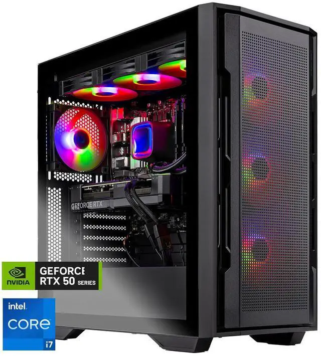 Main image of Skytech Gaming Rampage Gaming PC, Intel i7 14700F 2.1GHz, NVIDIA RTX 5060 Ti 16GB, 2TB Gen4 NVMe SSD, 32GB DDR4 RAM 3200, 850W GOLD ATX 3 PSU, 360 ARGB AIO, Wi-Fi, Win 11, Desktop