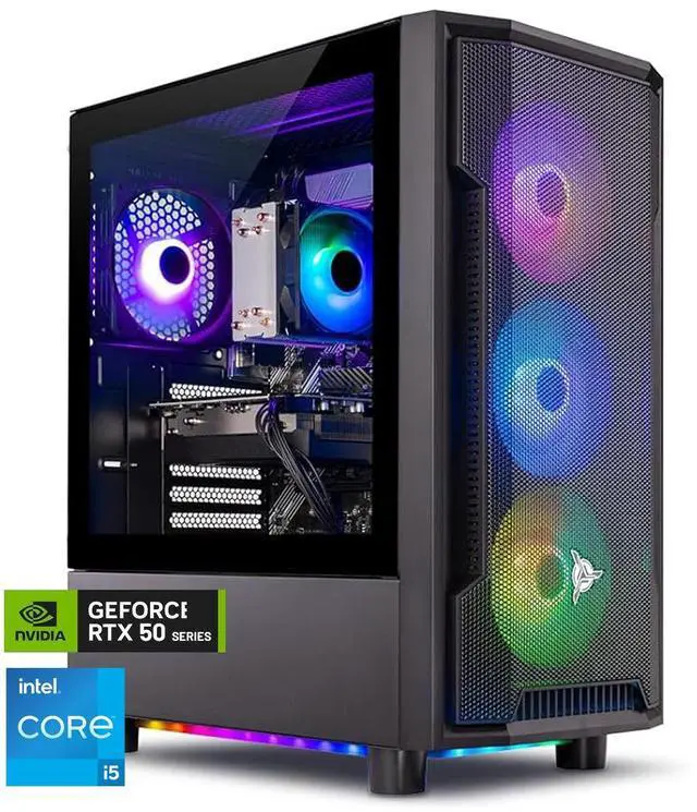 Main image of Skytech Gaming Shadow Gaming PC, Intel i5 14400F 2.5GHz, NVIDIA RTX 5060 Ti 16GB, 1TB Gen4 NVMe SSD, 32GB DDR4 RAM 3200, 650W GOLD PSU, Wi-Fi, Win 11, Desktop
