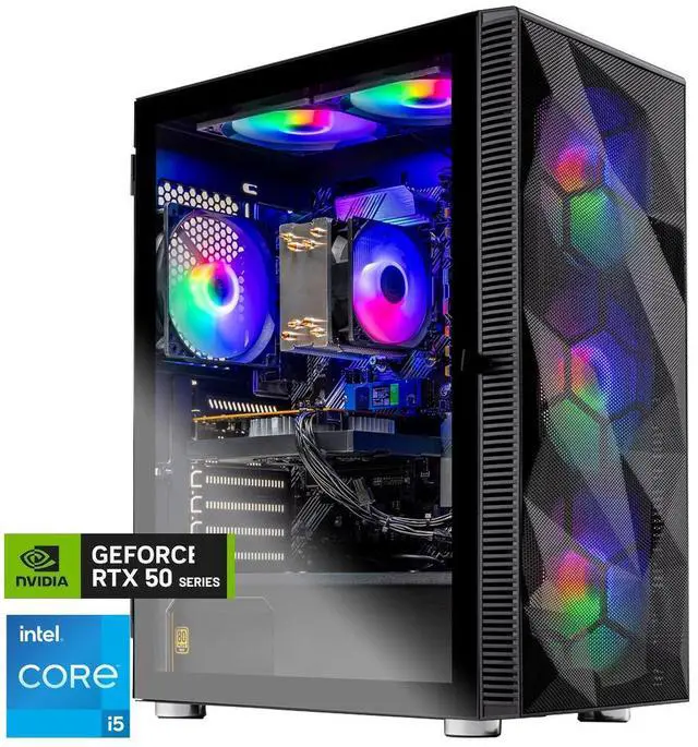 Main image of Skytech Gaming Storm Gaming PC, Intel i5 14400F 2.5GHz, NVIDIA RTX 5060, 1TB Gen4 NVMe SSD, 16GB DDR4 RAM 3200, 650W GOLD PSU, Wi-Fi, Win 11, Desktop